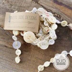 9 FT Button Garland, Farmhouse Garland, Primitive Garland, Country Garland,